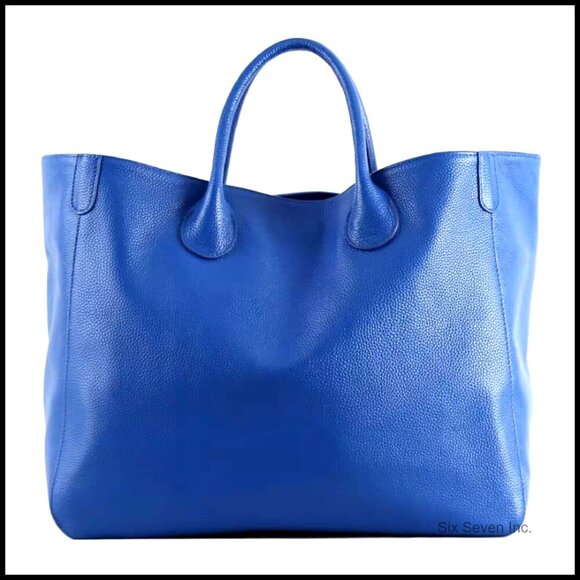 Travel Tote.jpg Large Leather Tote Bag Spacious Work Travel Purse Elegant Minimal Chic